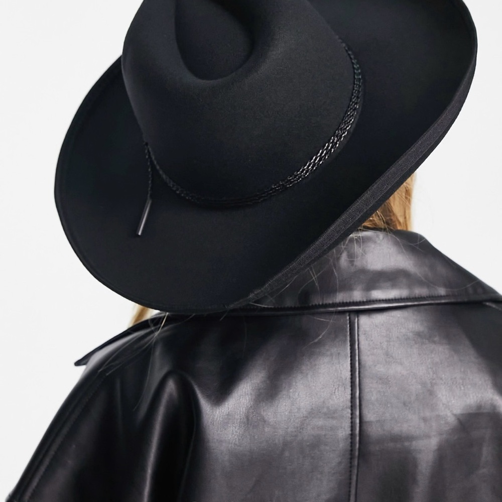 ASOS Black Braided Trim Hat